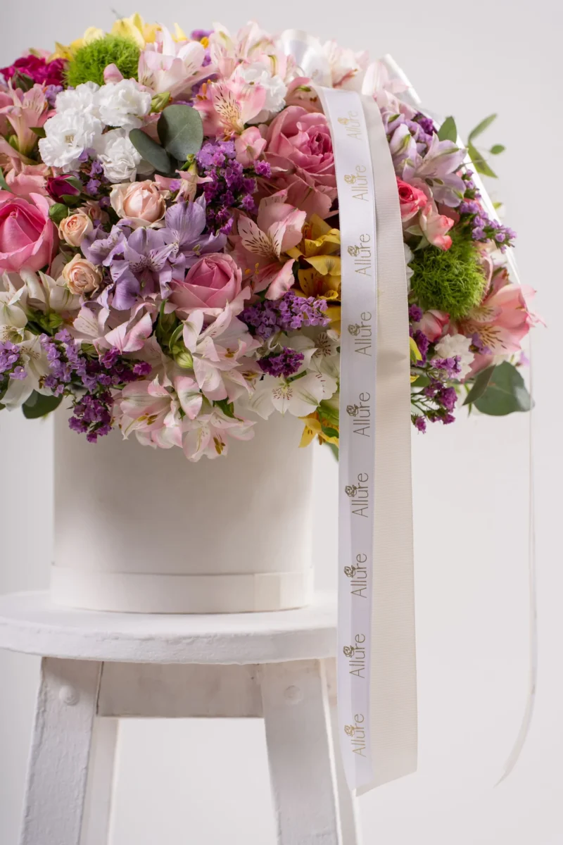 Detalhe do Flower Box Fascínio - Allure Floricultura Boutique