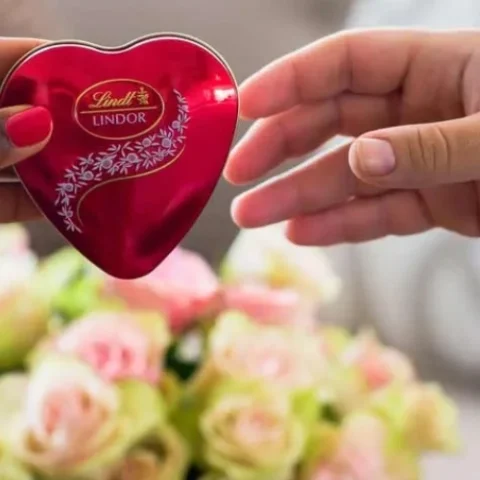 Lindt lata coração 50g – trufas ao leite